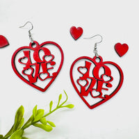 LOVE Heart Framed Earrings - Glowforge