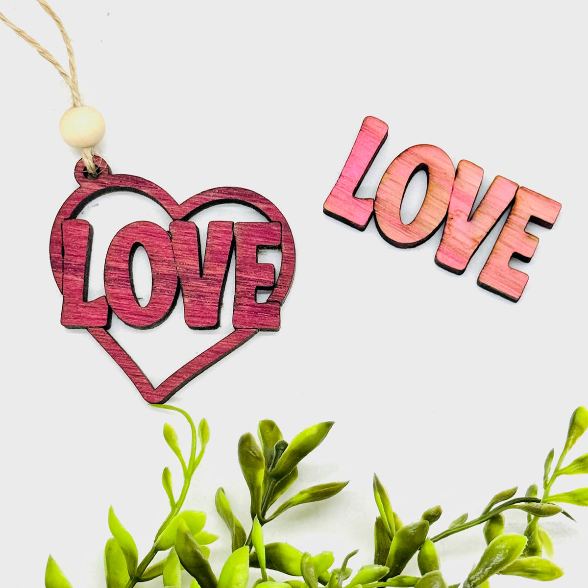 Love Heart Layered Car Charm - Glowforge