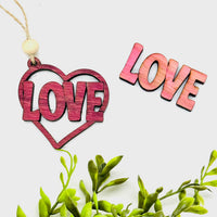 Love Heart Layered Car Charm - Glowforge