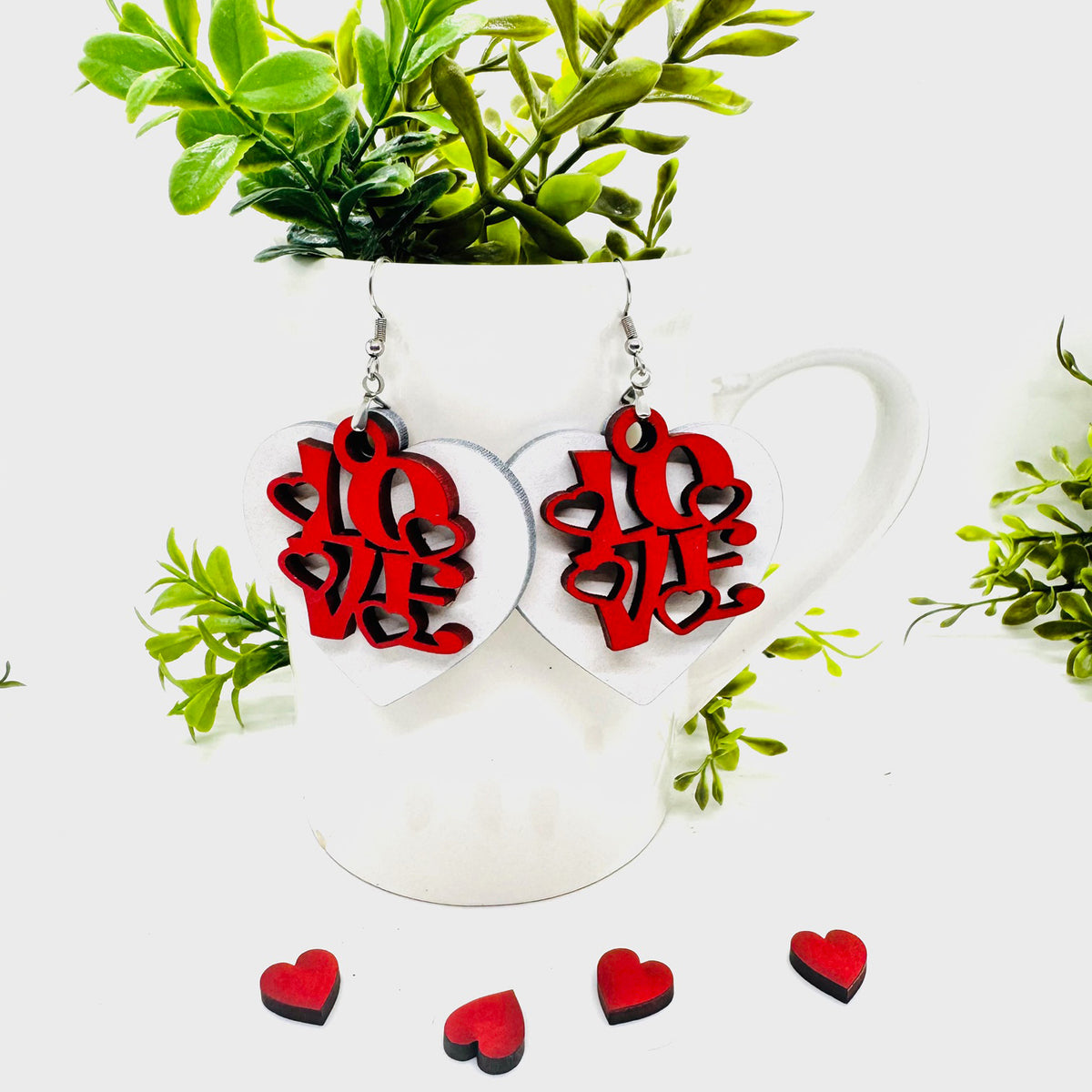 LOVE Heart Layered Earrings for Valentine’s Day #1 - Glowforge