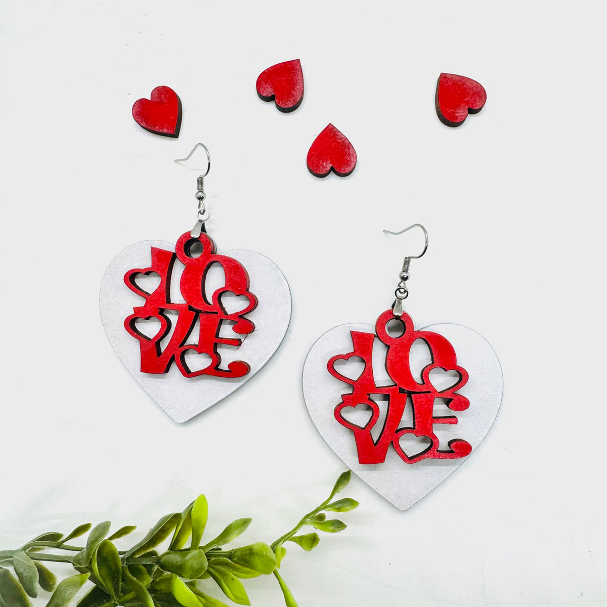 LOVE Heart Layered Earrings for Valentine’s Day #1 - Glowforge