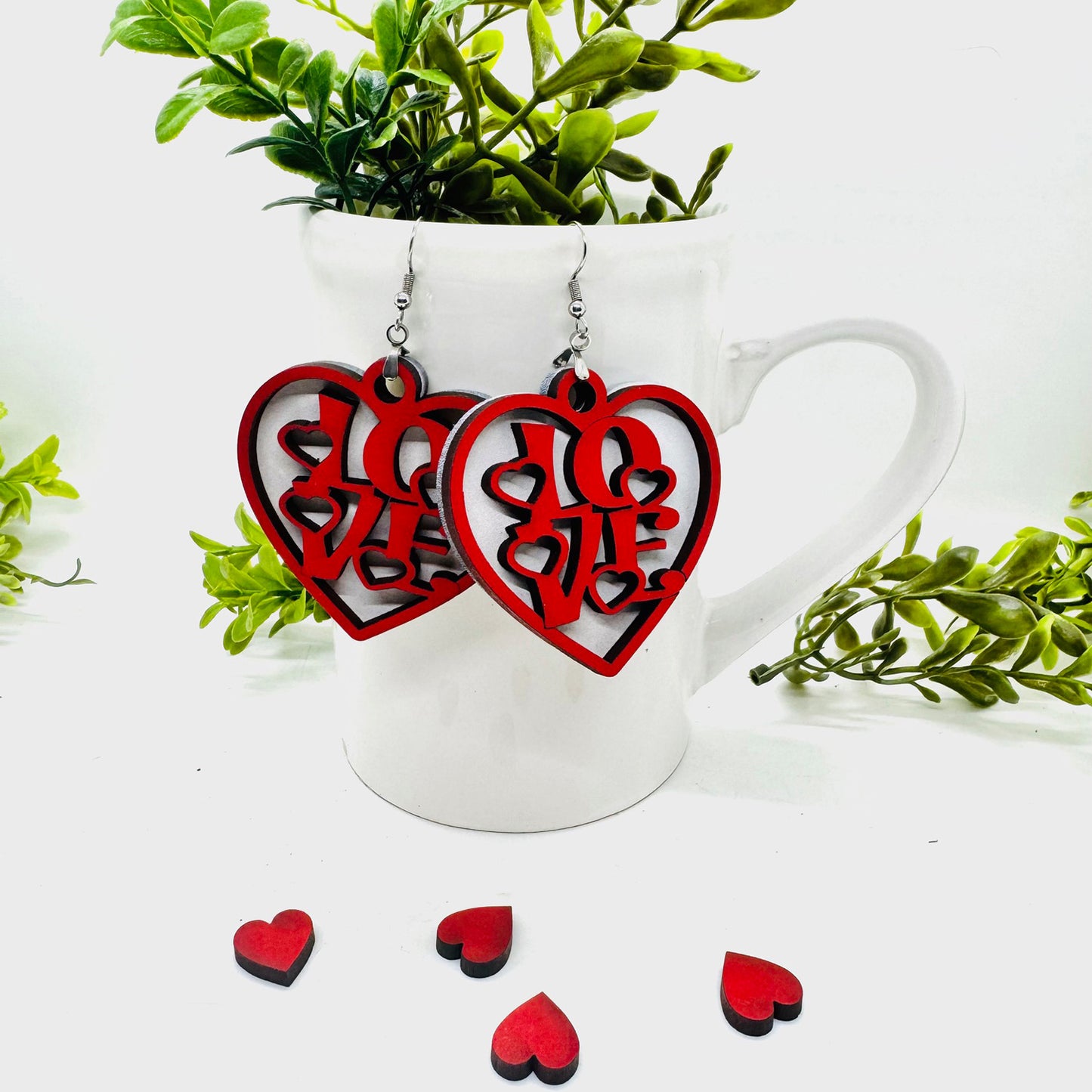 LOVE Heart Layered Earrings for Valentine’s Day #2 - Glowforge