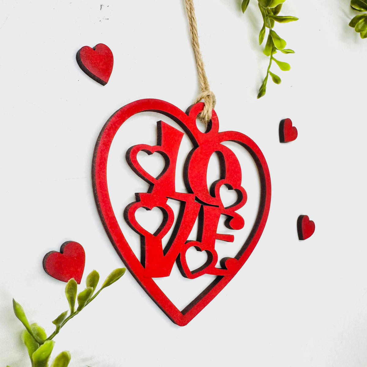 LOVE Heart One-Layer Car Charm #1 - Glowforge