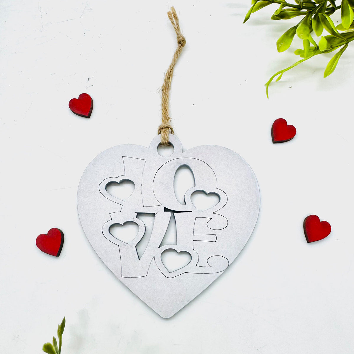 LOVE Heart One-Layer Car Charm #2 - Glowforge