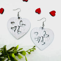 LOVE Heart Single Layer Earrings for Valentine's Day - Glowforge