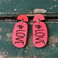 #LOVE Organic Oval 2-Part Dangle Earrings - Glowforge