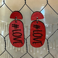 #LOVE Organic Oval 2-Part Dangle Earrings - Glowforge