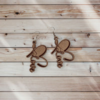 Love Script Heart Valentine's Earrings - Glowforge