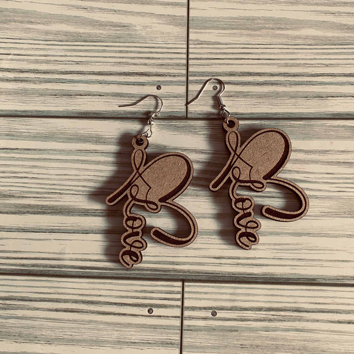 Love Script Heart Valentine's Earrings – Glowforge Shop