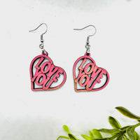 Love You Heart Earrings - Glowforge