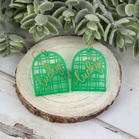 Lucky Arch Earrings with Modern Lattice Pattern - St.Patrick's Day Earrings - Glowforge