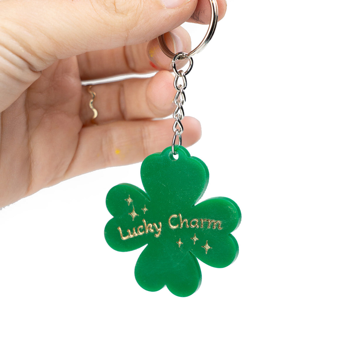 Lucky Charm "Four Leaf Clover" Keychain – Glowforge Shop