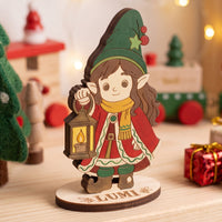 Lumi Lantern Bearer - Winter Elf Figure for Christmas Decor & Painting - Glowforge
