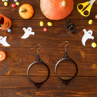 Macabre Spooky Picture Frame Halloween Earrings - Glowforge