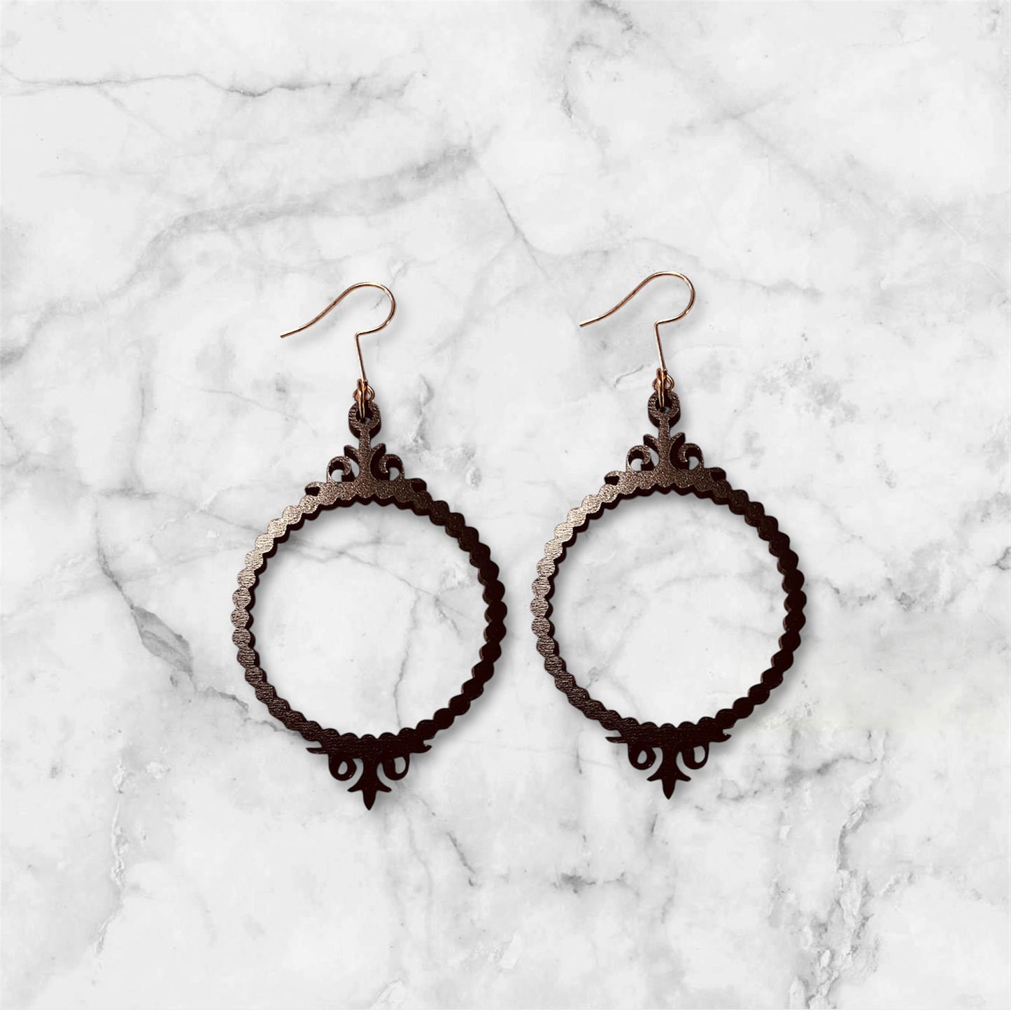 Macabre Spooky Picture Frame Halloween Earrings - Glowforge