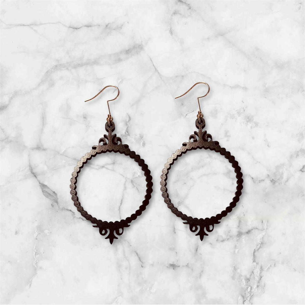 Macabre Spooky Picture Frame Halloween Earrings - Glowforge