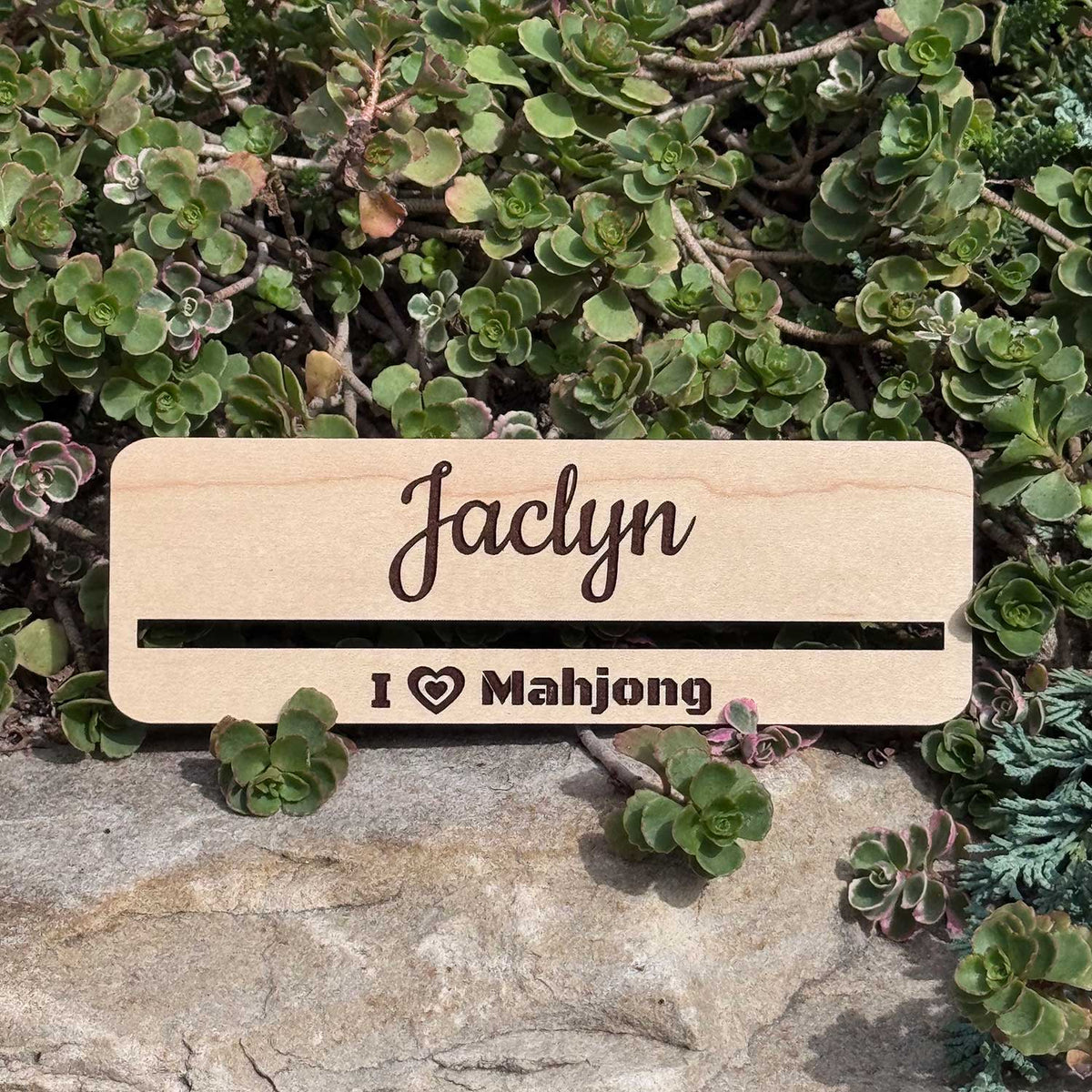 Mahjong Line Reader with Name and I Love Mahjong - Glowforge