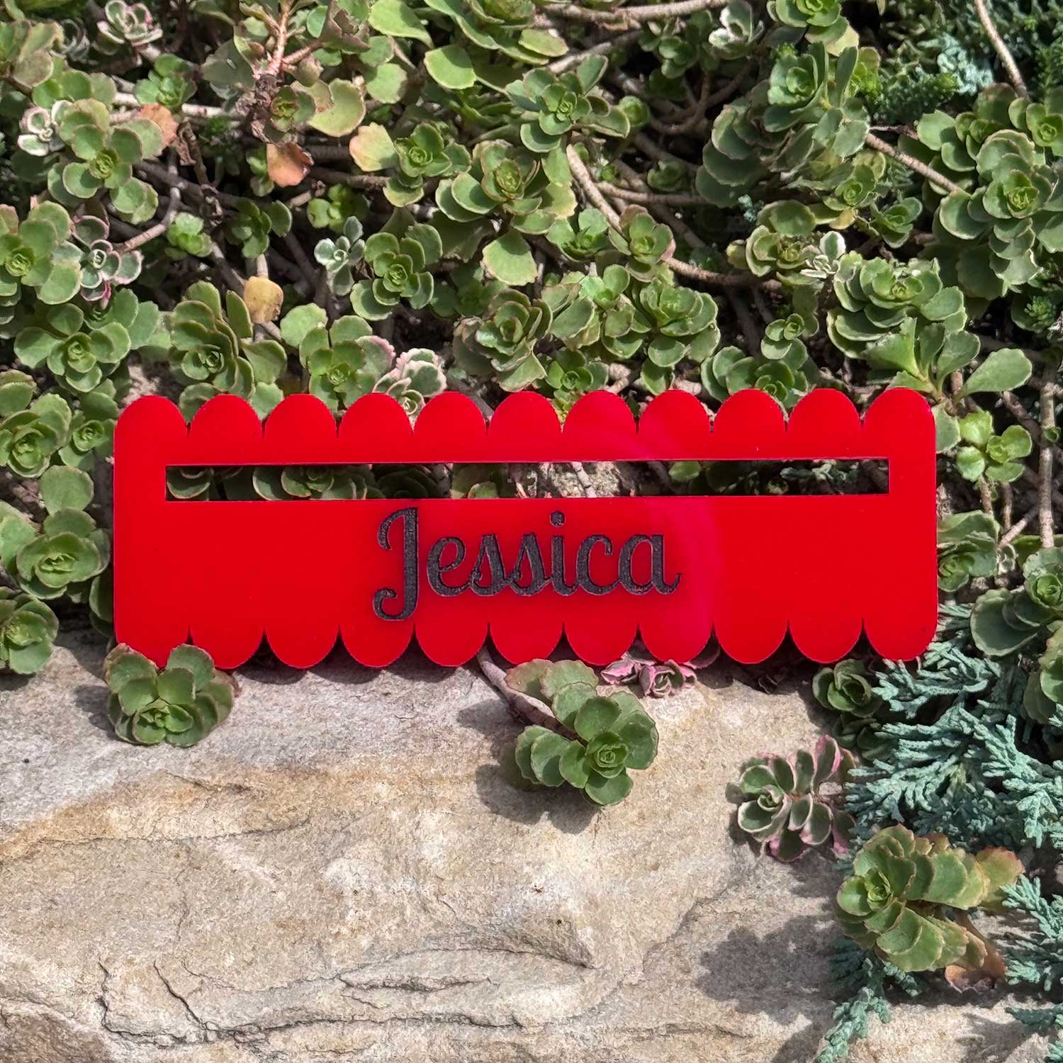 Mahjong Line Reader with Scalloped Edge and Name – Glowforge Shop
