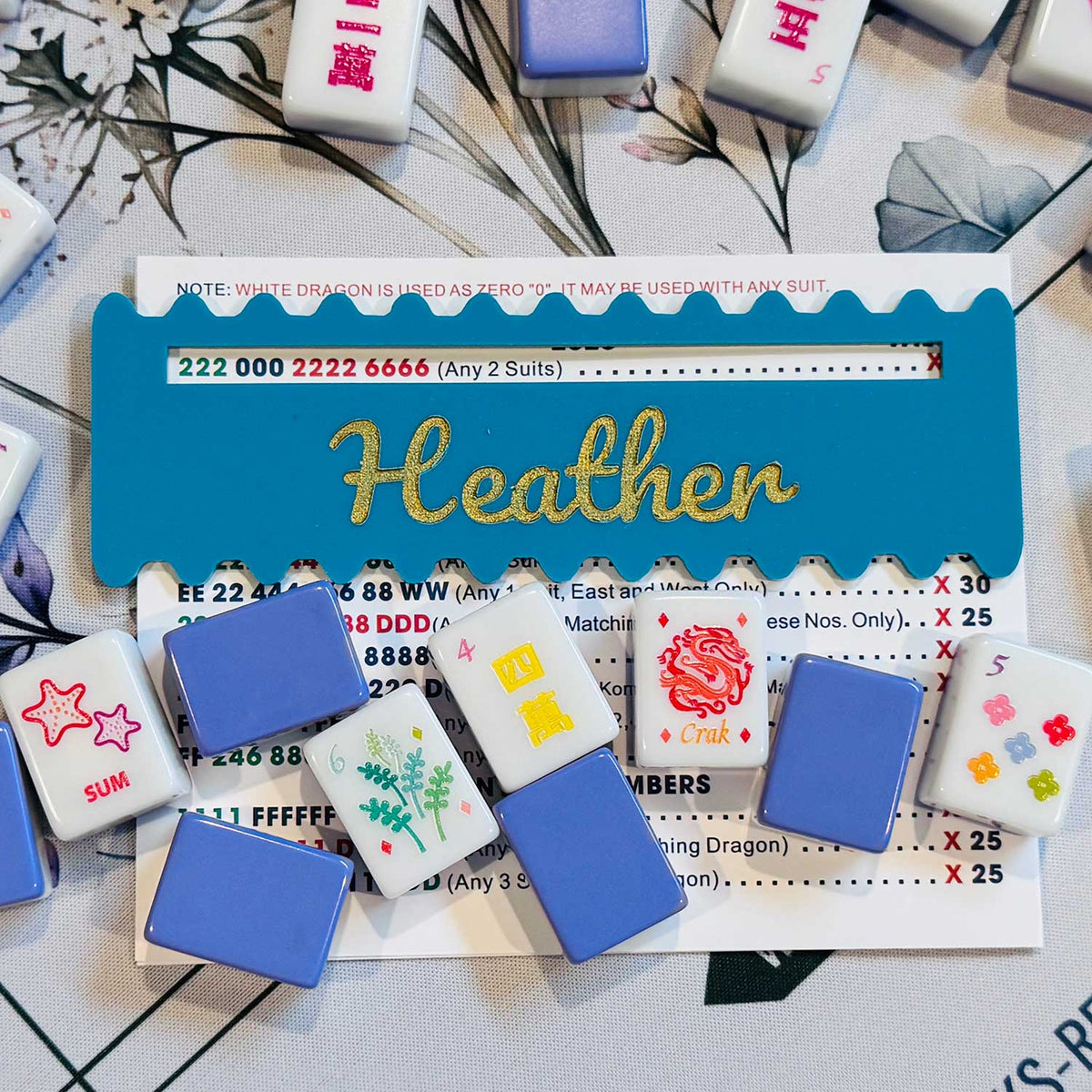 Mahjong Line Reader with Wavy Edge and Name - Glowforge