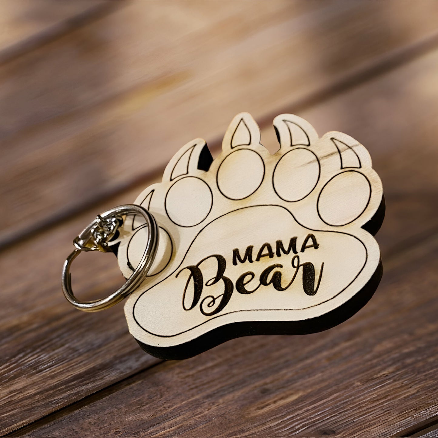 Mama Bear Paw Mother's Day Keychain