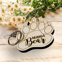 Mama Bear Paw Mother's Day Keychain