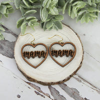 Mama Heart Earrings - Mother's Day Earrings (Set of 2)