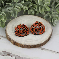 Mama Pumpkin Earrings - Fall Earrings (Set of 2 Sizes) - Glowforge