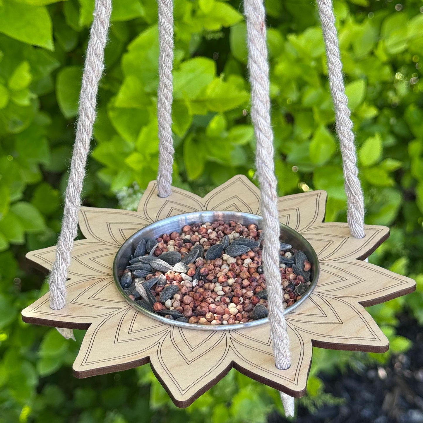 Mandala Flower Bird Feeder Kids Craft - Glowforge
