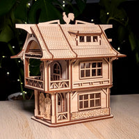 Medieval Town House - Miniature Building with Character Figures - Glowforge