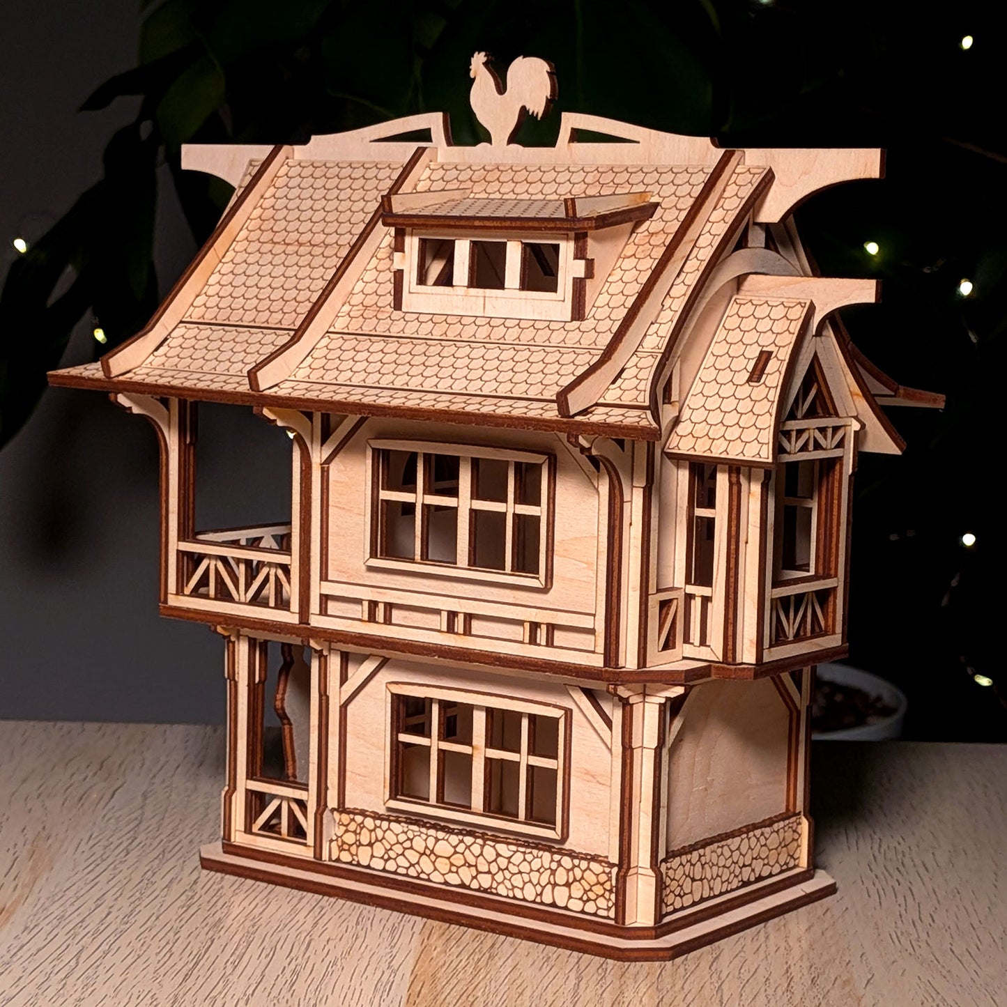 Medieval Town House - Miniature Building with Character Figures - Glowforge