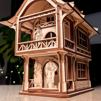 Medieval Town House - Miniature Building with Character Figures - Glowforge