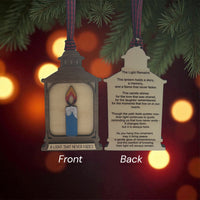 Memorial Sympathy Ornament - Lantern with Candle with Remembrance Message - Glowforge