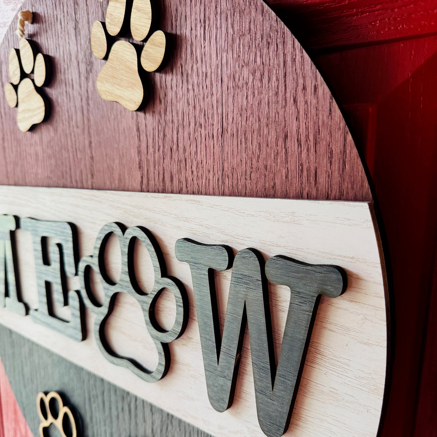 MEOW Door 19" Round Door Sign for Cat Lovers - Glowforge