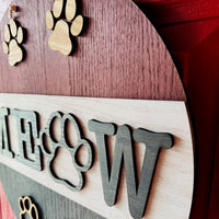 MEOW Door 19" Round Door Sign for Cat Lovers - Glowforge