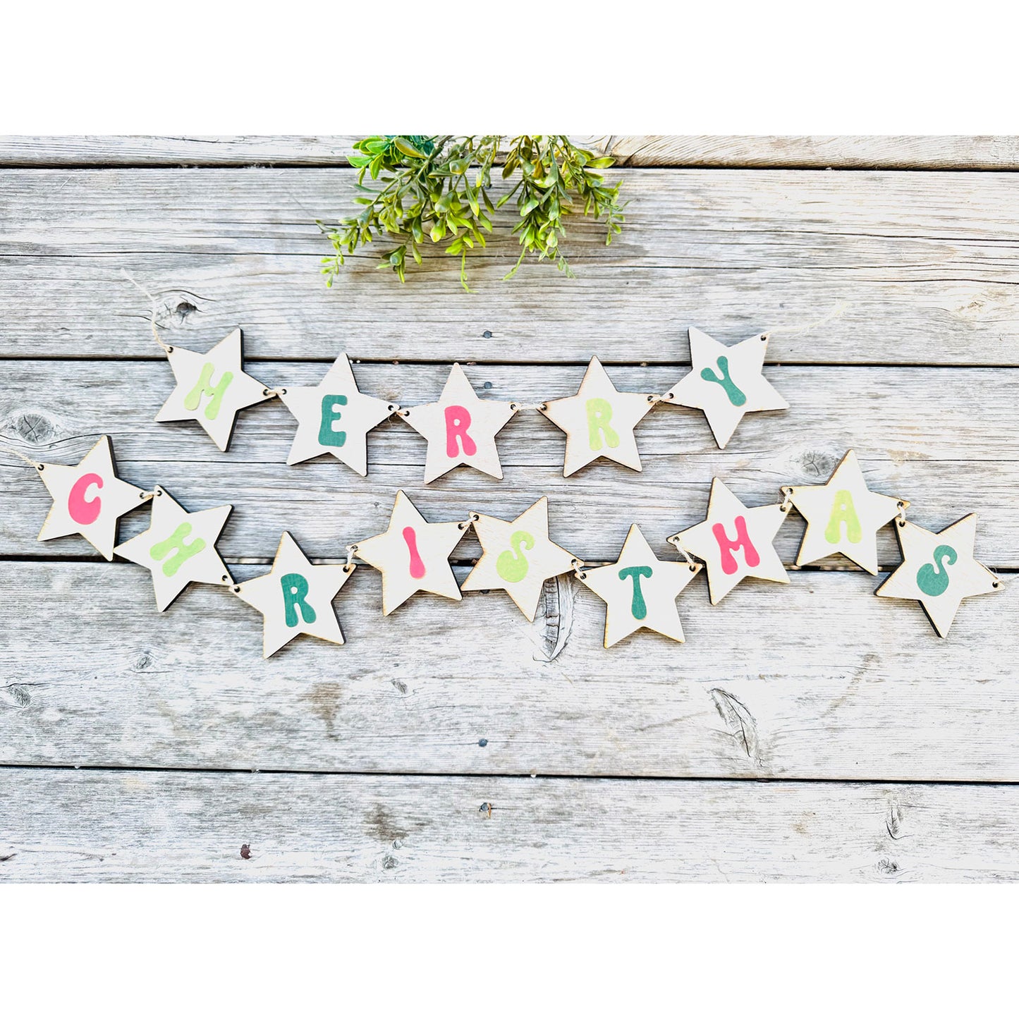 Merry Christmas Star Garland - Glowforge