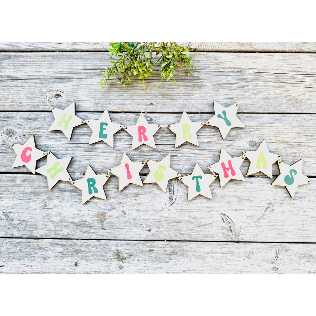 Merry Christmas Star Garland - Glowforge