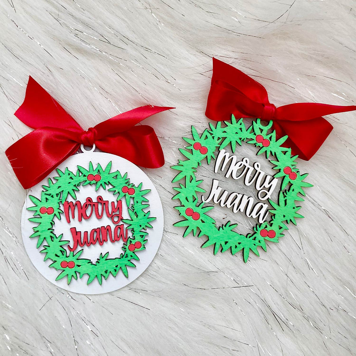Merry Juana Christmas Ornament (Set of 2) - Glowforge