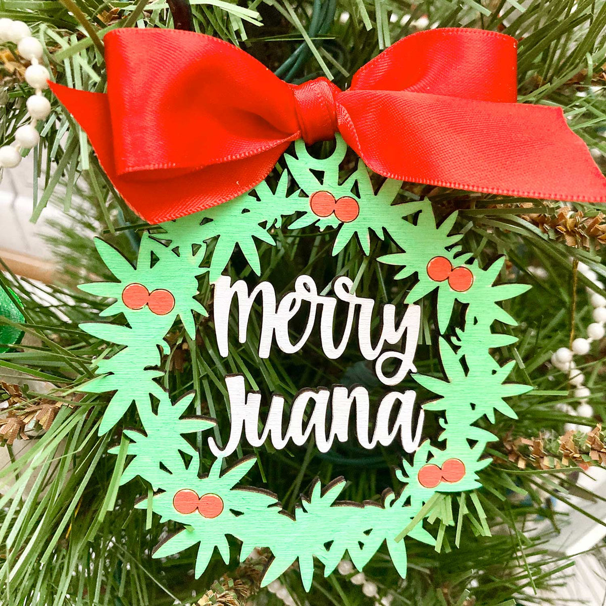 Merry Juana Christmas Ornament (Set of 2) - Glowforge