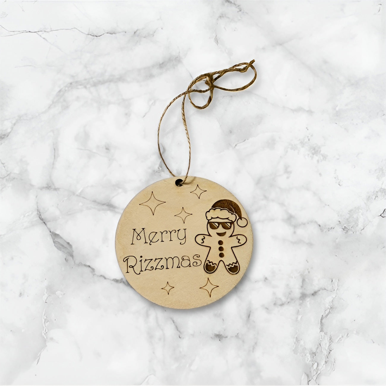 Merry Rizzmas Gingerbread Christmas Ornament - Glowforge