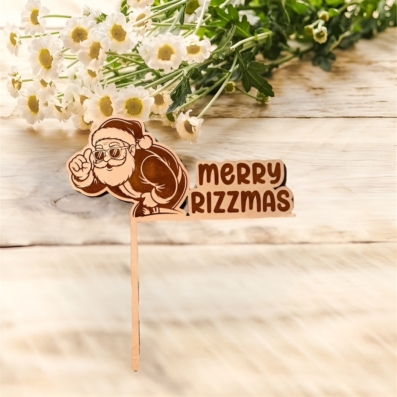Merry Rizzmas Santa Kids / Teen Door Trim Decor - Glowforge