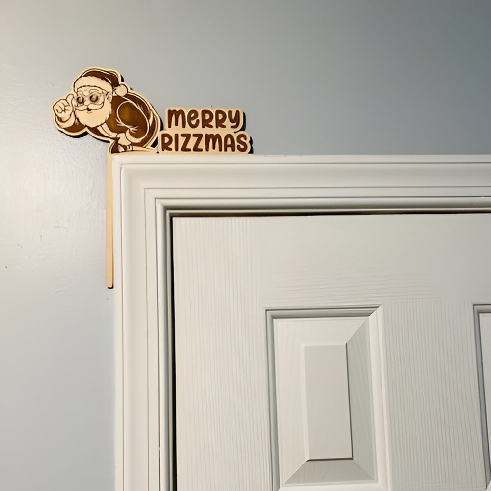 Merry Rizzmas Santa Kids / Teen Door Trim Decor - Glowforge
