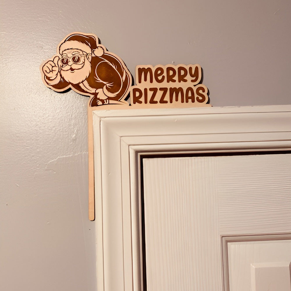 Merry Rizzmas Santa Kids / Teen Door Trim Decor - Glowforge