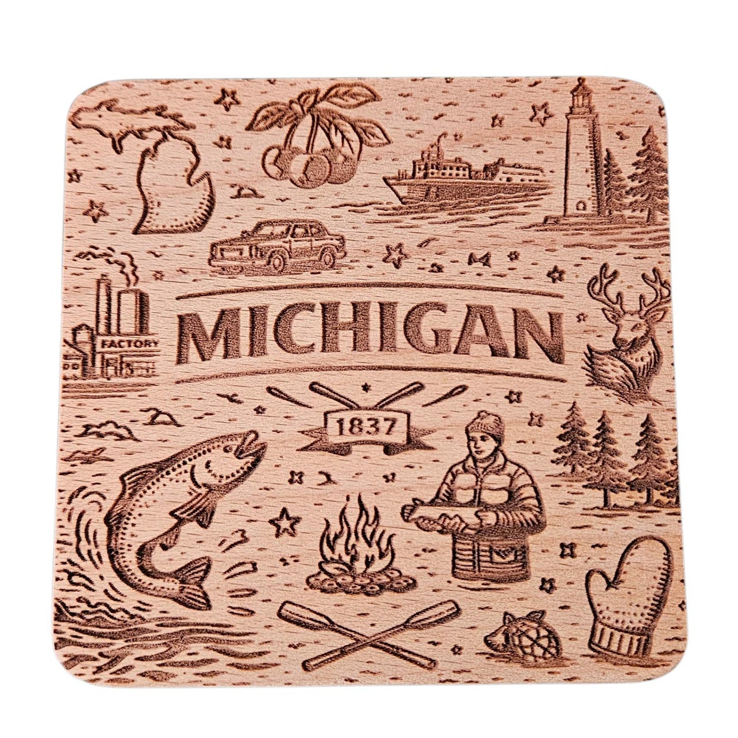 Michigan Coaster Design - Glowforge