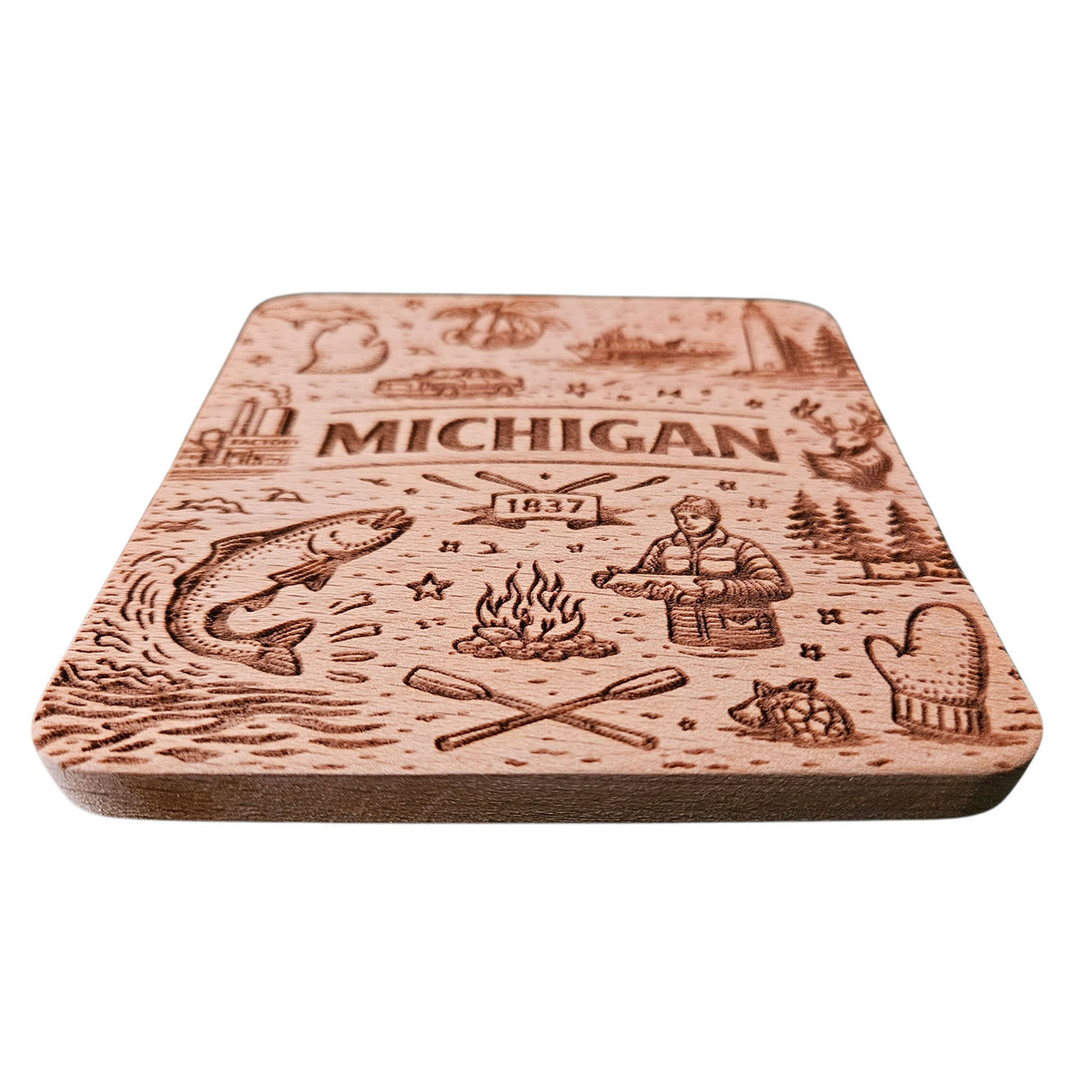 Michigan Coaster Design - Glowforge 