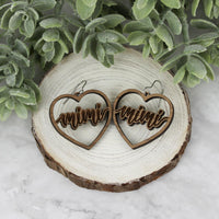 Mimi Heart Earrings - Mother's Day Earrings - Glowforge