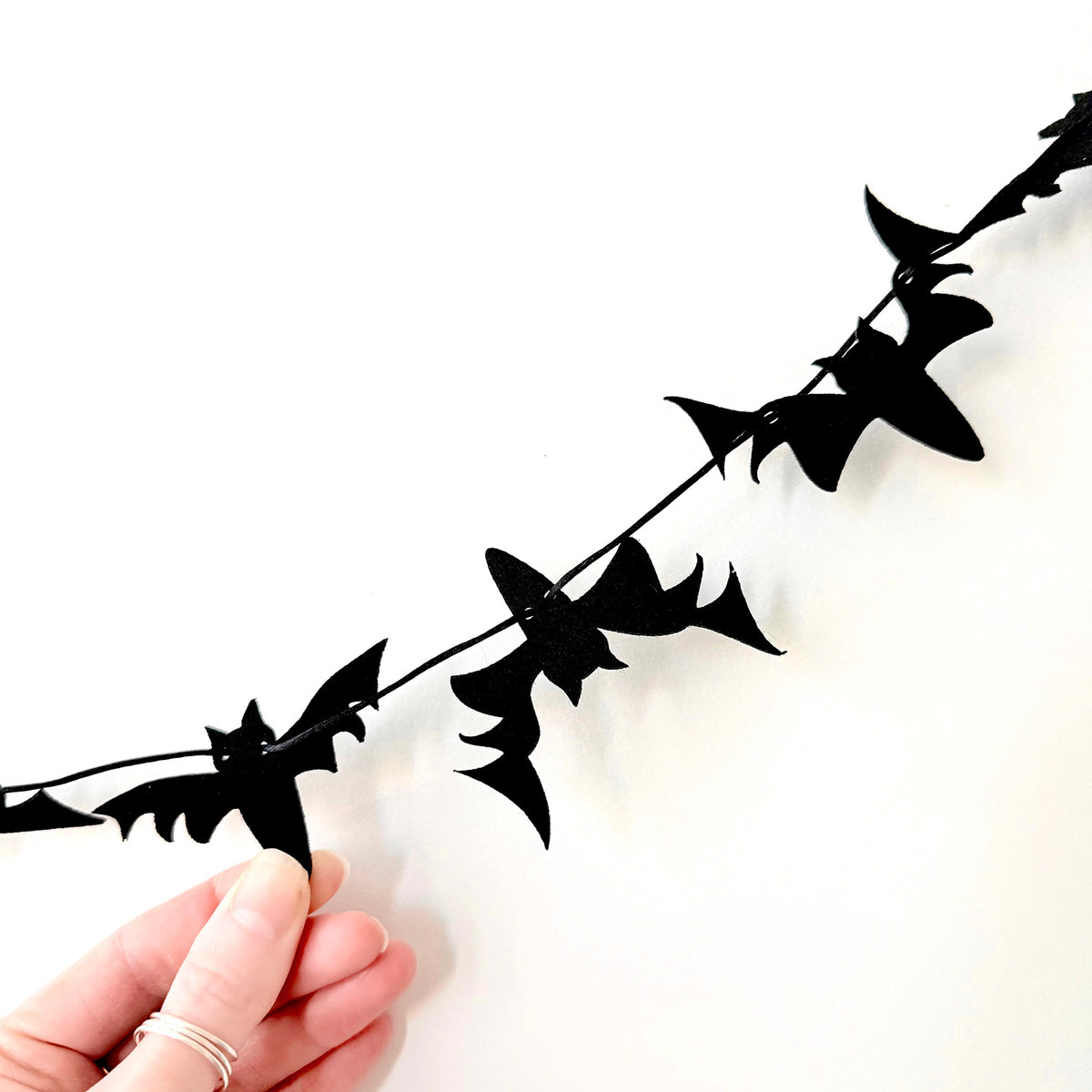 Mini Polyester Felt Doodle Bat Garland Halloween Decor - Glowforge