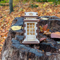 Mini Wooden Telephone Booth - Small Storage Box with Opening Lid - Glowforge