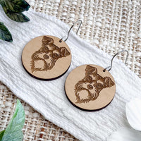 Miniature Schnauzer Engraved Disc Earrings - Glowforge