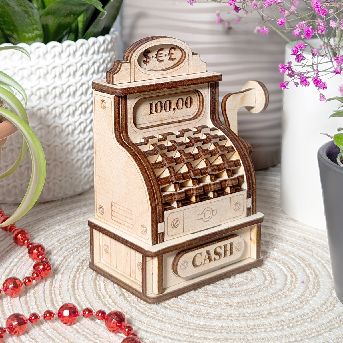 Cash Mini Machine Miniature Vintage Cash Machine - Tiny 3D Model for Shop Decor or Play ...