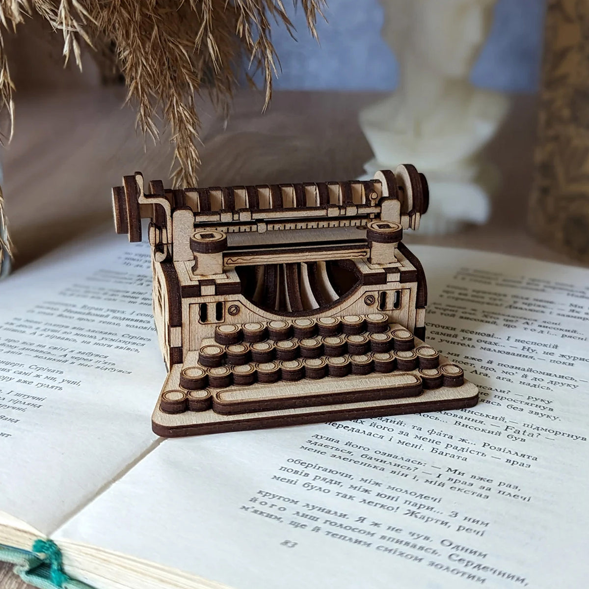 Mini Block Type Writer Miniature Vintage Typewriter With Slot For Small Paper Sheet ...